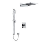 Riobel Square Rail Rain and Cascade Shower System - Chrome