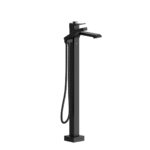 Riobel Zendo Thermostatic Single Hole Floor Mount Tub Filler Trim — Black