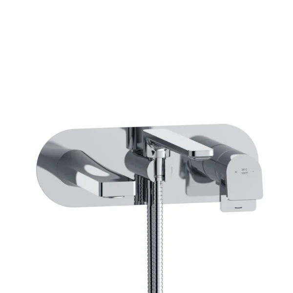 Riobel Ode Wall Mount Thermostatic/Pressure Balance Tub Filler Trim — Chrome