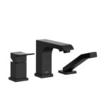 Riobel Zendo 3-Hole Pressure Balance Deck Mount Tub Filler Trim — Black
