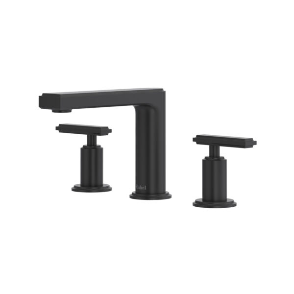 Riobel Manifesto Widespread Lavatory Faucet With Low Spout — Black — Lever Handles