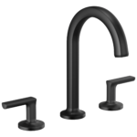 Brizo Kintsu arc spout widespread faucet in Matte Black with Lever handles, 65306LF-BLLHP-ECO and HL5306-BL