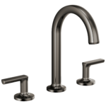 Brizo Kintsu arc spout widespread faucet in Brilliance® Black Onyx with Lever handles, 65306LF-BNXLHP-ECO and HL5306-BNX