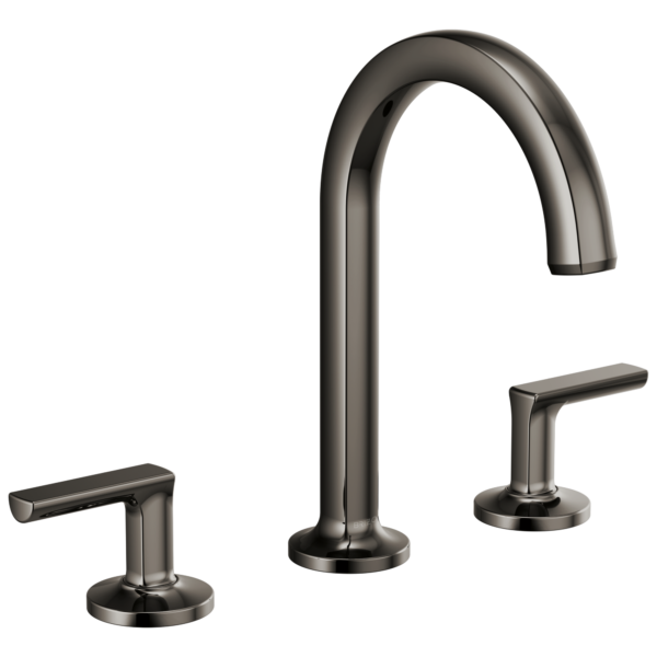 Brizo Kintsu arc spout widespread faucet in Brilliance® Black Onyx with Lever handles, 65306LF-BNXLHP-ECO and HL5306-BNX