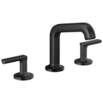 Brizo Kintsu angled spout widespread faucet in Matte Black with Lever handles, 65307LF-BLLHP-ECO and HL5306-BL