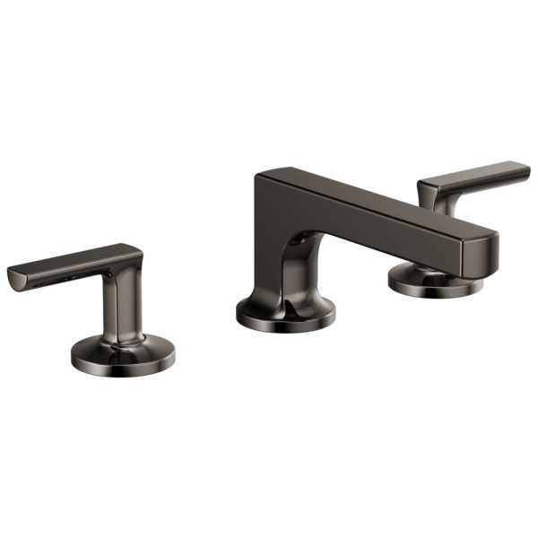 Brizo Kintsu low spout widespread faucet in Brilliance® Black Onyx with Lever handles, 65308LF-BNXLHP-ECO and HL5306-BNX