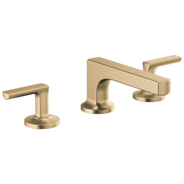 Brizo Kintsu low spout widespread faucet in Brilliance® Luxe Gold® with Lever handles, 65308LF-GLLHP-ECO and HL5306-GL