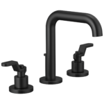 Brizo Litze high spout widespread faucet in Matte Black with Industrial Lever handles, 65332LF-BLLHP-ECO and HL5334-BL-NM