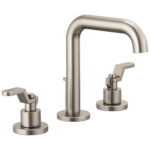 Brizo Litze high spout widespread faucet in Brilliance® Luxe Nickel® with Industrial Lever handles, 65332LF-NKLHP-ECO and HL5334-NK-NM