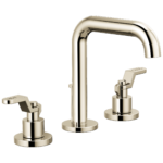 Brizo Litze high spout widespread faucet in Brilliance® Polished Nickel with Industrial Lever handles, 65332LF-PNLHP-ECO and HL5334-PN-NM