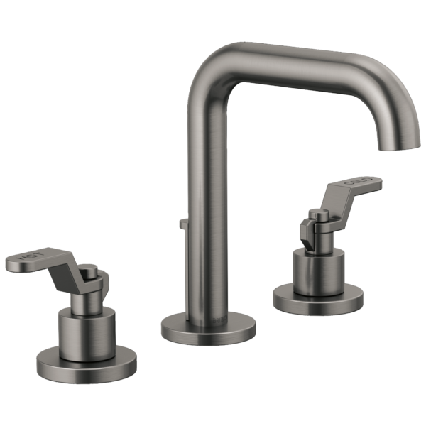 Brizo Litze high spout widespread faucet in Brilliance® Luxe Steel® with Industrial Lever handles, 65332LF-SLLHP-ECO and HL5334-SL-NM
