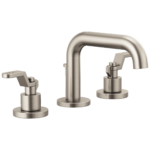 Brizo Litze low spout widespread faucet in Brilliance® Luxe Nickel® with Industrial Lever handles, 65334LF-NKLHP-ECO and HL5334-NK-NM