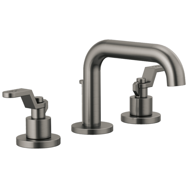 Brizo Litze low spout widespread faucet in Brilliance® Luxe Steel® with Industrial Lever handles, 65334LF-SLLHP-ECO and HL5334-SL-NM
