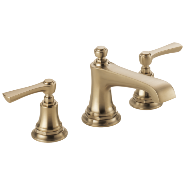 Brizo Rook standard spout widespread faucet in Brilliance® Luxe Gold® with Lever handles, 65360LF-GLLHP-ECO and HL5360-GL