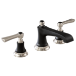 Brizo Rook standard spout widespread faucet in Matte Black / Brilliance® Luxe Nickel® with Lever handles, 65360LF-NKBLLHP-ECO and HL5360-NKBL