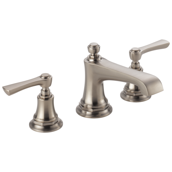 Brizo Rook standard spout widespread faucet in Brilliance® Luxe Nickel® with Lever handles, 65360LF-NKLHP-ECO and HL5360-NK
