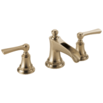 Brizo Rook channel spout widespread faucet in Brilliance® Luxe Gold® with Lever handles, 65361LF-GLLHP-ECO and HL5360-GL