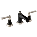 Brizo Rook channel spout widespread faucet in Matte Black / Brilliance® Luxe Nickel® with Lever handles, 65361LF-NKBLLHP-ECO and HL5360-NKBL