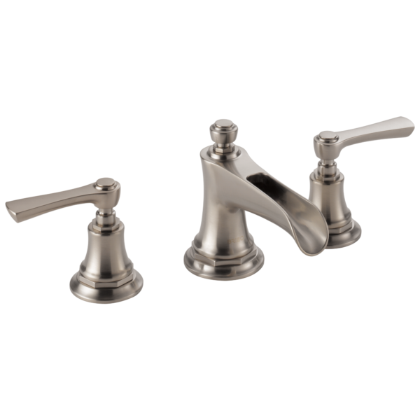 Brizo Rook channel spout widespread faucet in Brilliance® Luxe Nickel® with Lever handles, 65361LF-NKLHP-ECO and HL5360-NK
