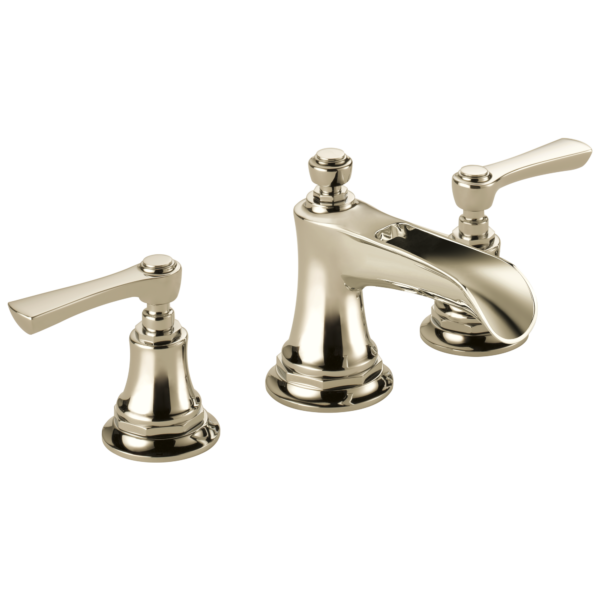 Brizo Rook channel spout widespread faucet in Brilliance® Polished Nickel with Lever handles, 65361LF-PNLHP-ECO and HL5360-PN