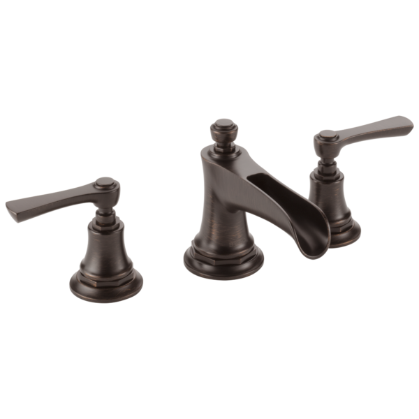 Brizo Rook channel spout widespread faucet in Venetian Bronze® with Lever handles, 65361LF-RBLHP-ECO and HL5360-RB