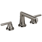 Brizo Levoir low spout widespread faucet in Brilliance® Black Onyx with Low Lever handles, 65397LF-BNXLHP-ECO and HL5397-BNX