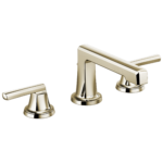 Brizo Levoir low spout widespread faucet in Brilliance® Polished Nickel with Low Lever handles, 65397LF-PNLHP-ECO and HL5397-PN
