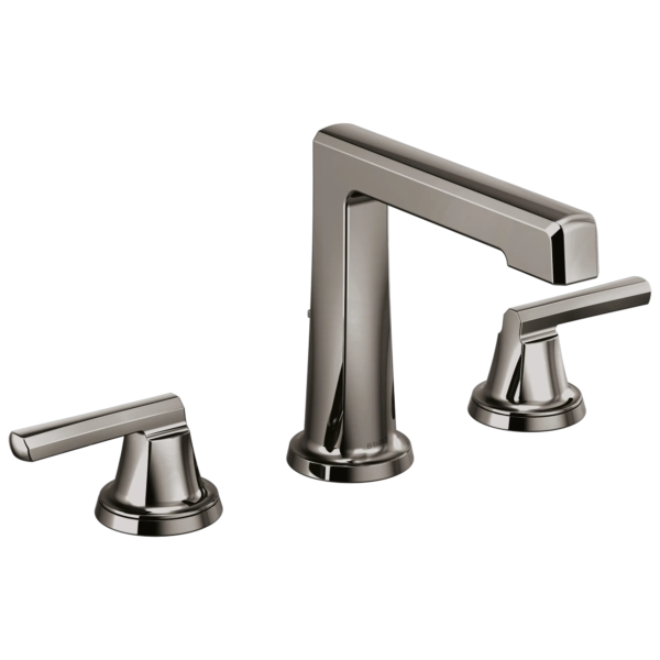Brizo Levoir high spout widespread faucet in Brilliance® Black Onyx with Low Lever handles, 65398LF-BNXLHP-ECO and HL5397-BNX