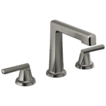 Brizo Levoir high spout widespread faucet in Brilliance® Luxe Steel® with Low Lever handles, 65398LF-SLLHP-ECO and HL5397-SL