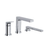 Riobel Ode 3-Hole Pressure Balance Deck Mount Tub Filler Trim — Chrome