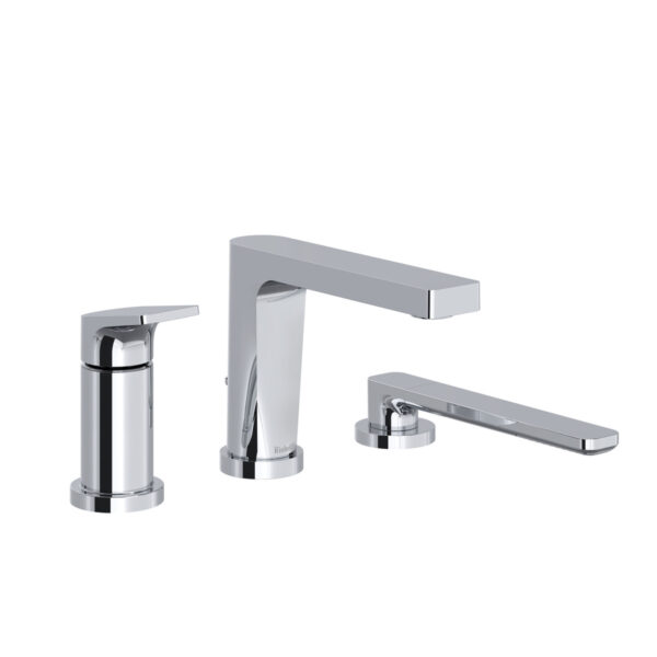Riobel Ode 3-Hole Pressure Balance Deck Mount Tub Filler Trim — Chrome