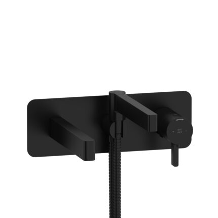 Riobel Paradox Wall Mount Thermostatic/Pressure Balance Tub Filler Trim — Black