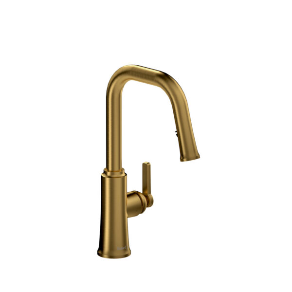 Riobel Trattoria Pull-Down Kitchen Faucet With U-Spout — Brushed Gold