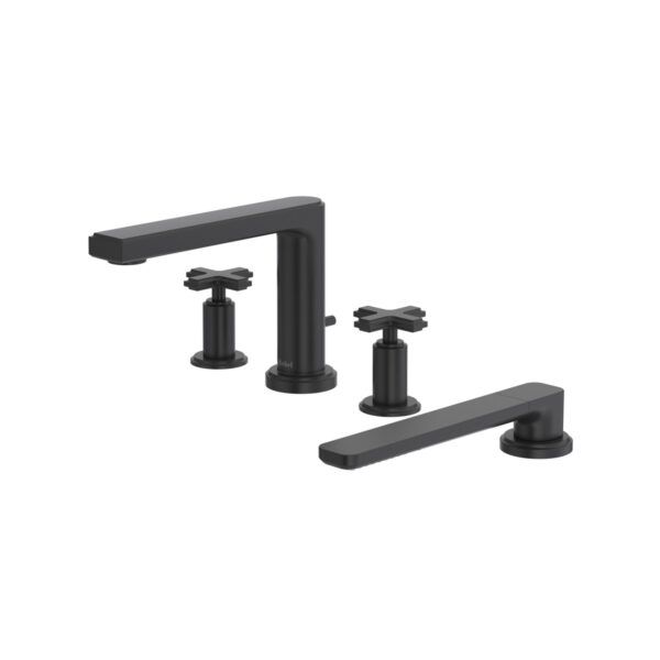 Riobel Manifesto 4-Hole Deck Mount Tub Filler MF12+BK Riobel Manifesto 4-Hole Deck Mount Tub Filler — Black