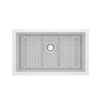 Riobel Fonsa 30" Quartz Single Bowl Undermount Kitchen Sink — White (WH)