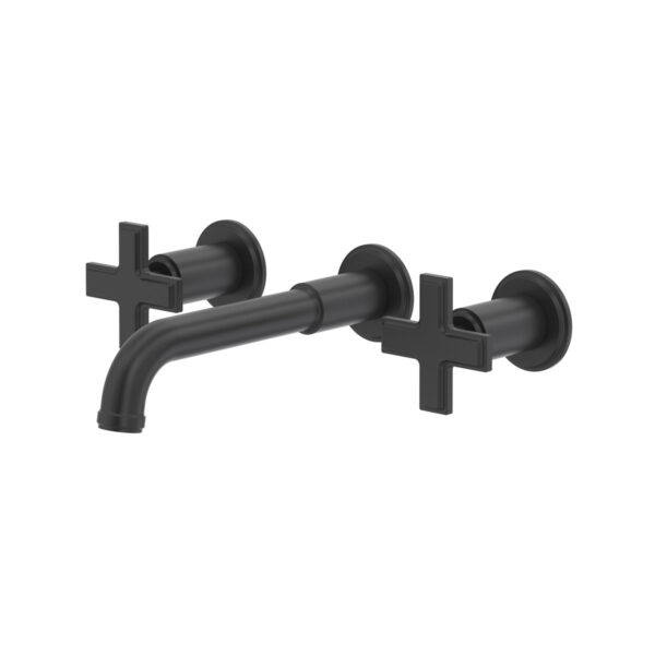 Riobel Manifesto Wall Mount Lavatory Faucet Trim — Black — Cross Handles