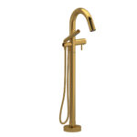 Riobel Riu floor-mount tub filler in Brushed Gold