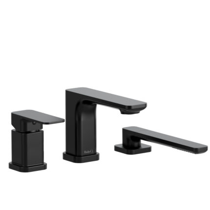Riobel Equinox 3-Hole Pressure Balance Deck Mount Tub Filler Trim — Black