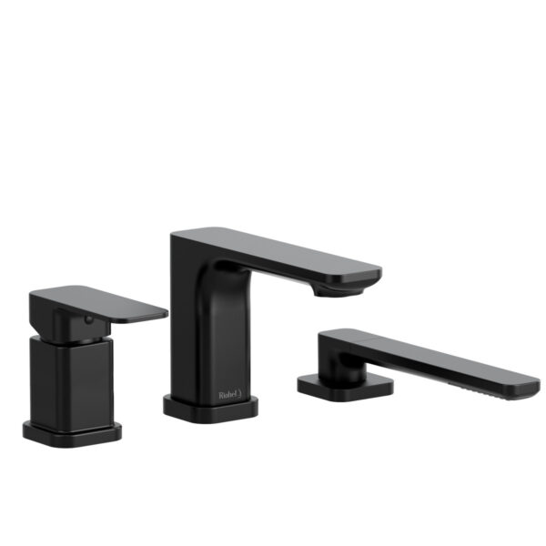 Riobel Equinox 3-Hole Pressure Balance Deck Mount Tub Filler Trim — Black