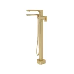 Riobel Equinox Thermostatic Single Hole Floor Mount Tub Filler Trim — Satin Brass US4