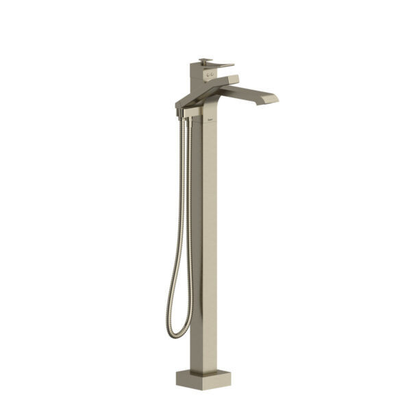 Riobel Zendo Thermostatic Single Hole Floor Mount Tub Filler Trim — Brushed Nickel