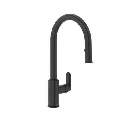 Riobel Arca Pull-Down Touchless Kitchen Faucet With C-Spout — Black