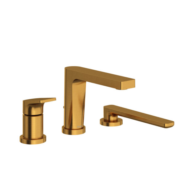 Riobel Ode 3-Hole Deck Mount Tub Filler Trim — Brushed Gold