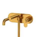 Riobel Arca Wall Mount Thermostatic/Pressure Balance Tub Filler Trim — Brushed Gold