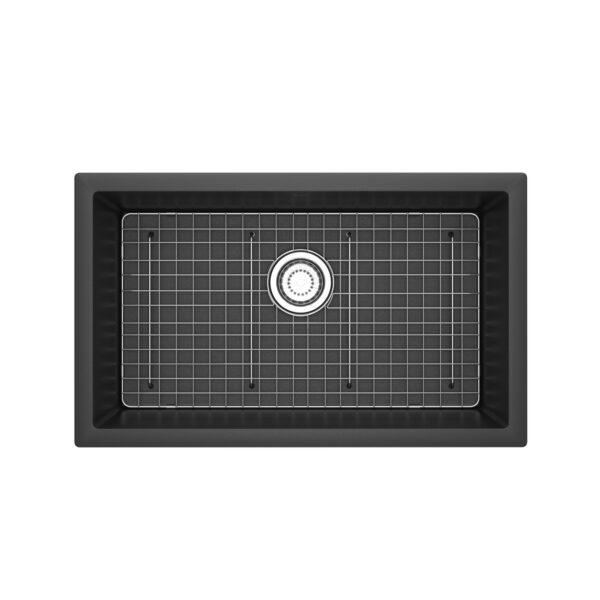 Riobel Fonsa 30" Quartz Single Bowl Undermount Kitchen Sink — Black