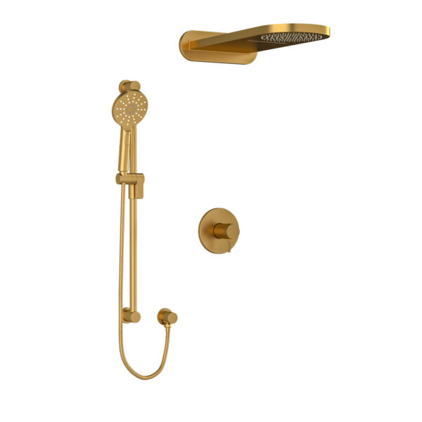 Riobel Riu Shower Kit 2745 — Knurled Handle — Brushed Gold