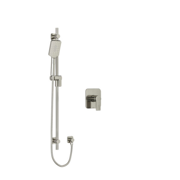 Riobel Fresk pressure balance handshower system in brushed nickel with PEX connection