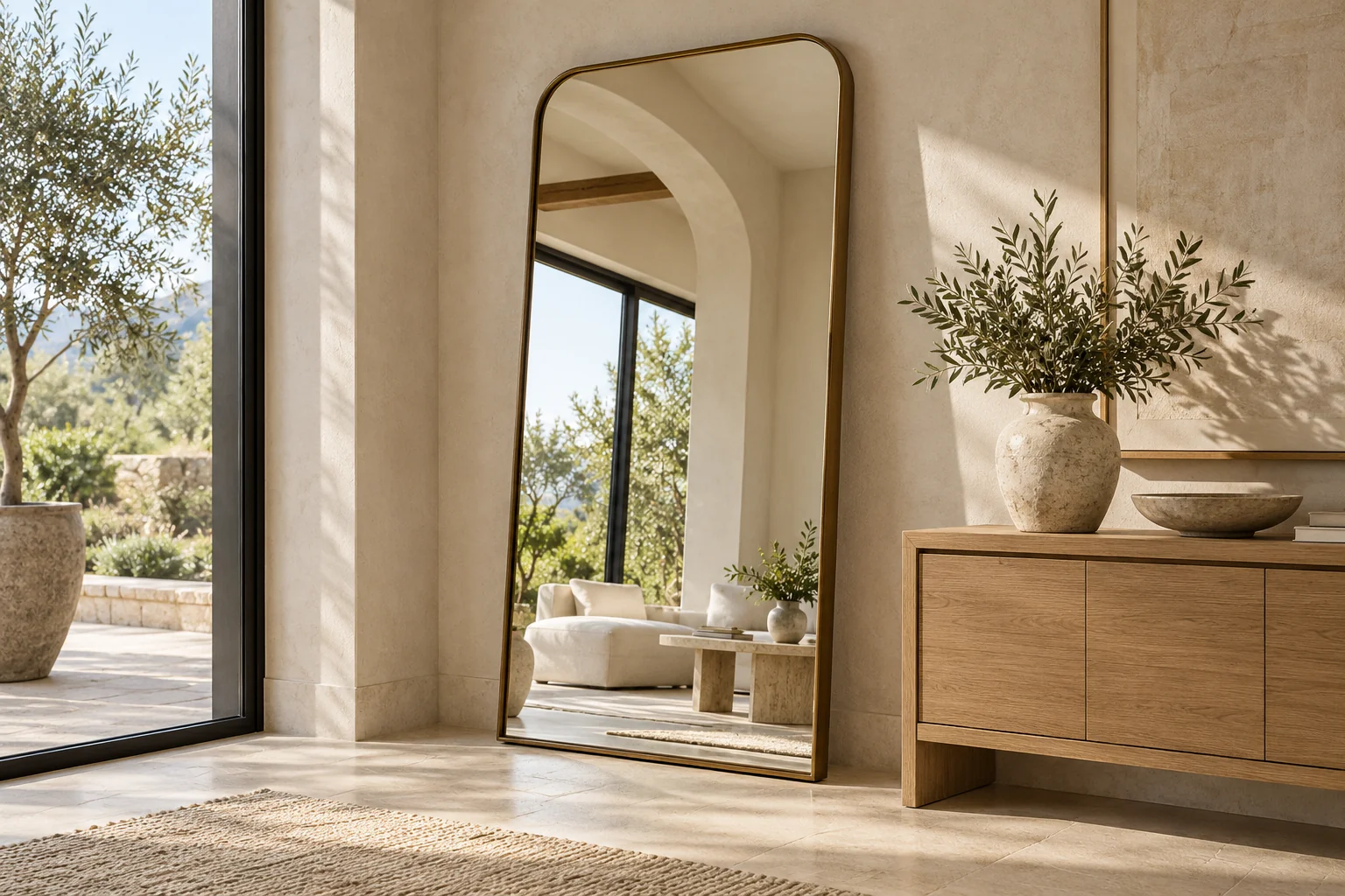 Floor Mirrors in a contemporary interior