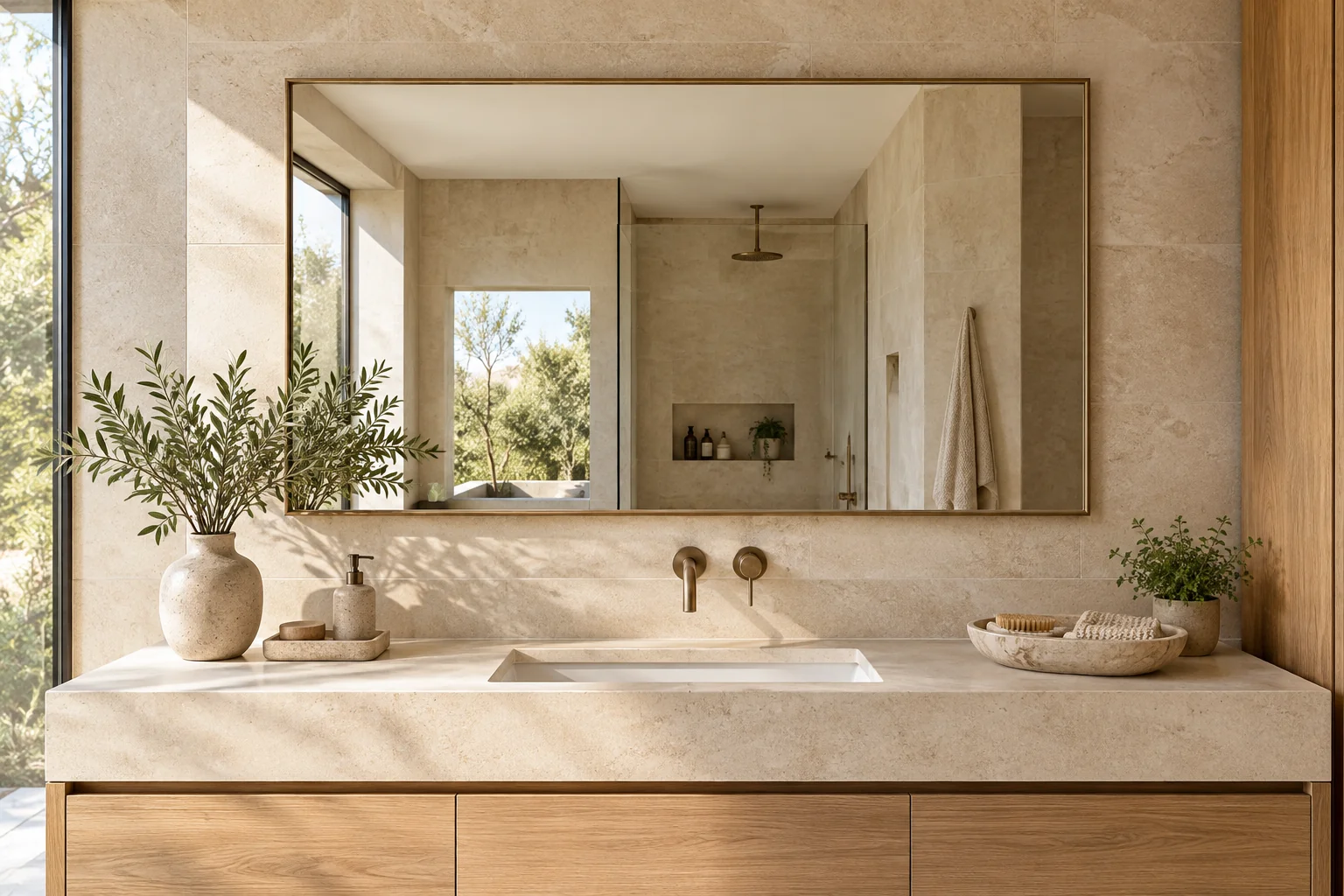 Vanity Mirrors in a contemporary interior
