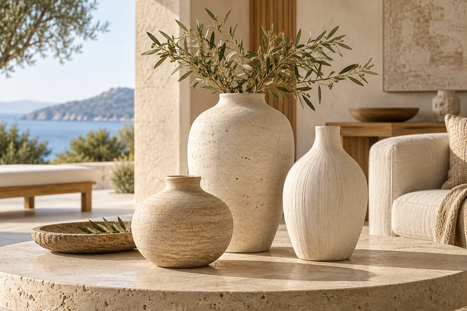 Vases in a contemporary interior